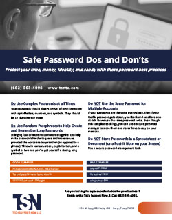 Safe Password Do’s and Don’ts